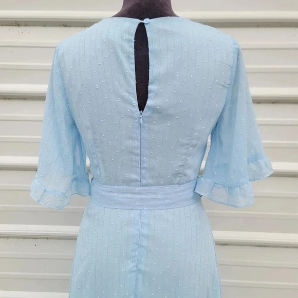 Mello Day Nordstrom Womens Light Blue Flovy Flattering Formal Dress Hi Low Sz S - Picture 8 of 13